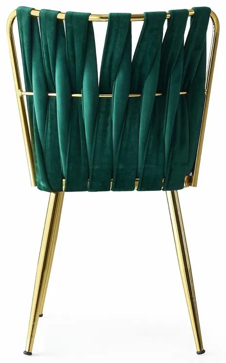 Set de scaune de sufragerie Kusakli Green andGold, 4 buc.