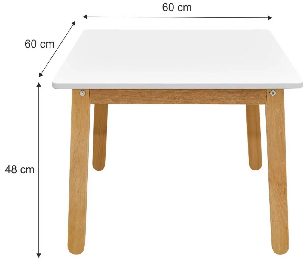 Masuta copii Woody alba L60 cm