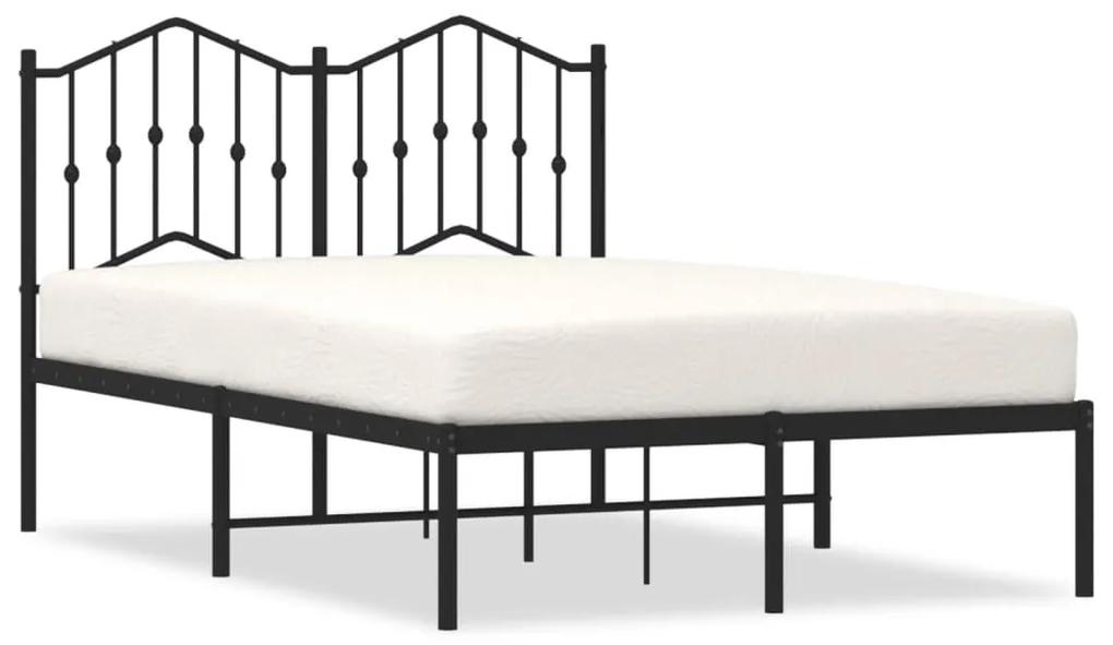 373787 vidaXL Cadru de pat metalic cu tăblie, negru, 120x200 cm