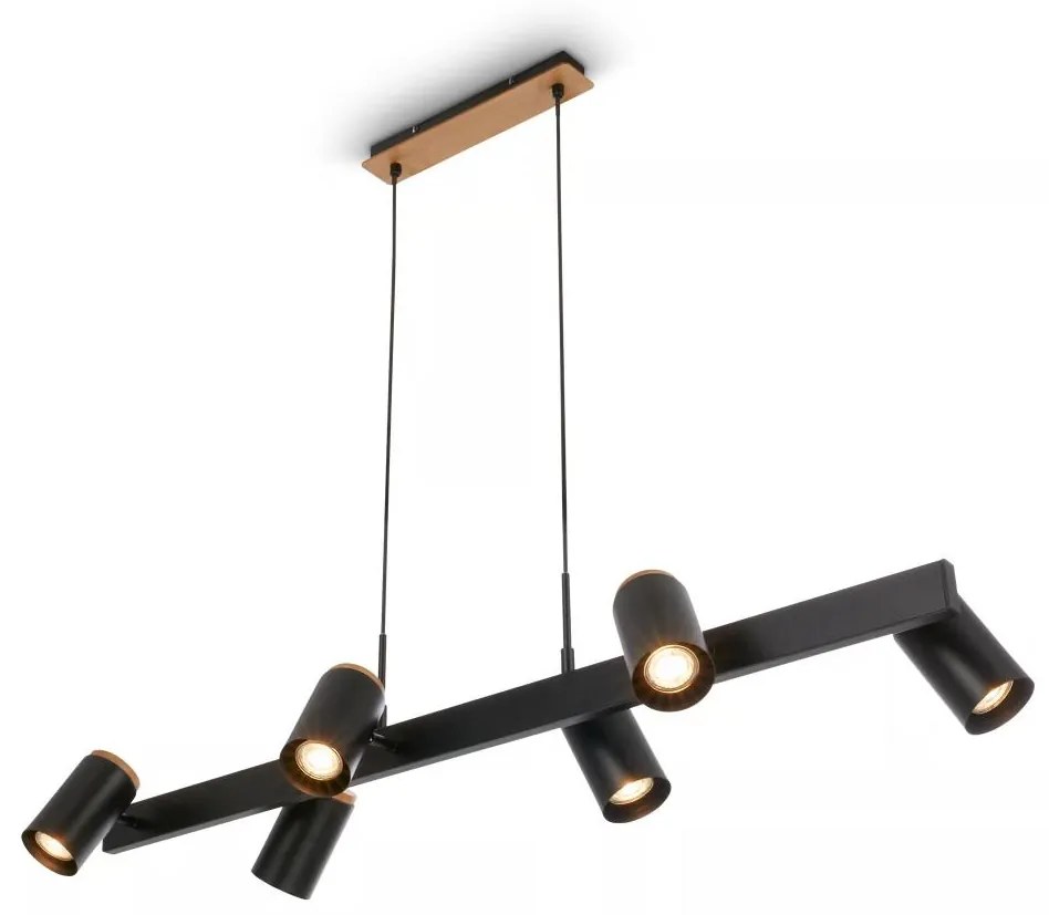 Briloner 4059065 - Lustră pe cablu ERA 6xGU10/10W/230V negru