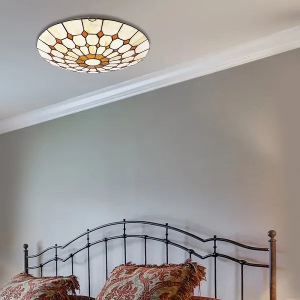 Plafonieră cu abajur din sticlă vitrată Tiffany MARVEL 2xE27/60W/230V Rabalux 8091