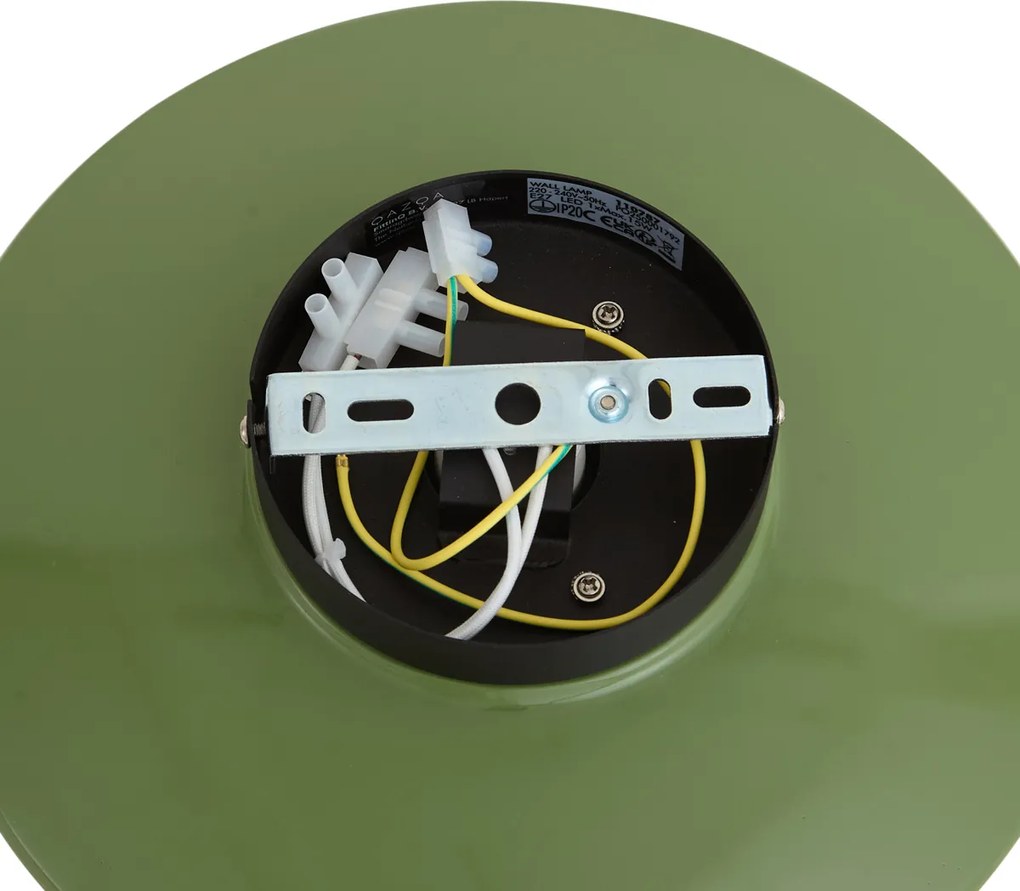 Plafonieră retro verde cu sticlă opal - Lila