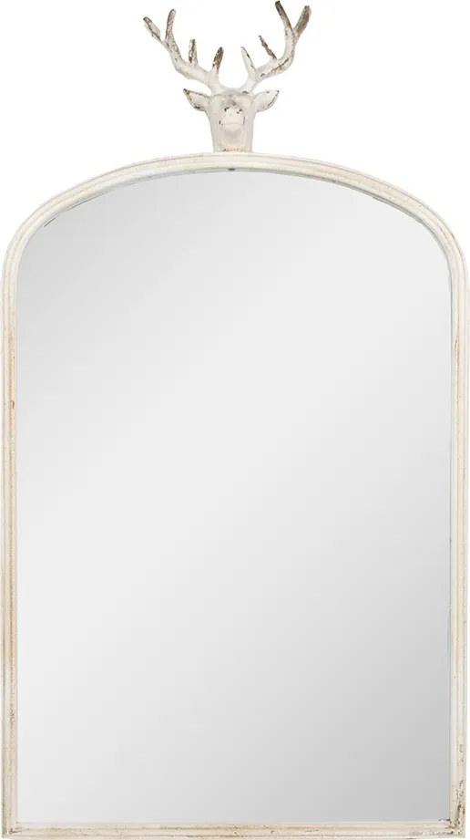 Oglinda de perete, alba, din metal, 58x10x105 cm, Deer