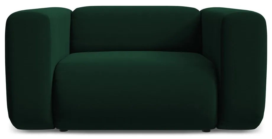 Fotoliu verde închis cu tapițerie din catifea Ekahi – Makamii