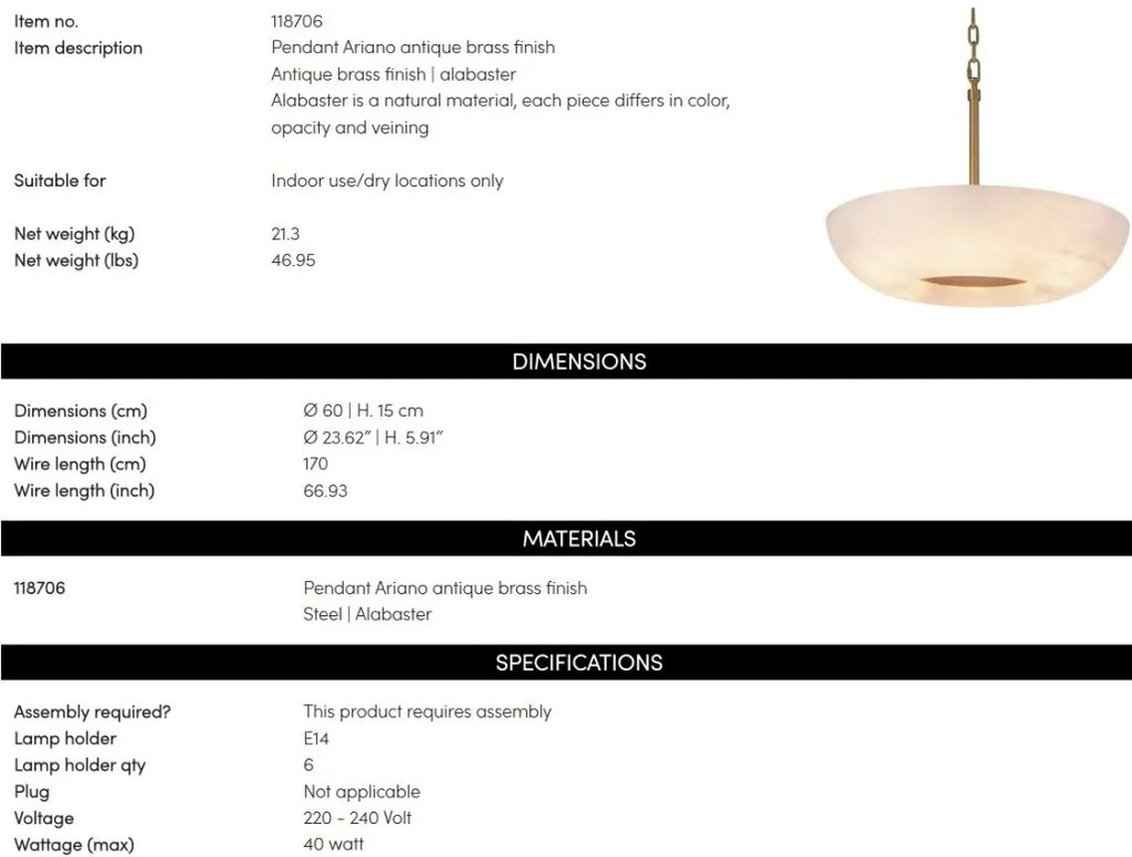 Lustra suspendata design LUX Ariano