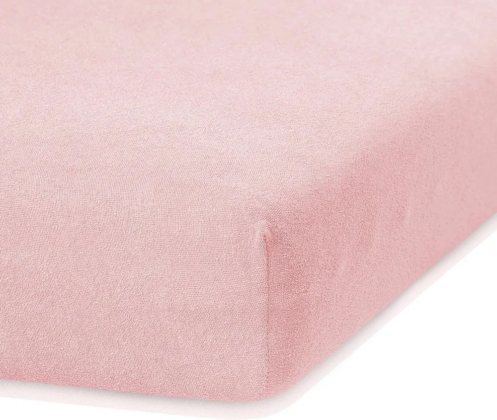 Cearceaf elastic AmeliaHome Ruby, 200 x 120-140 cm, roz deschis
