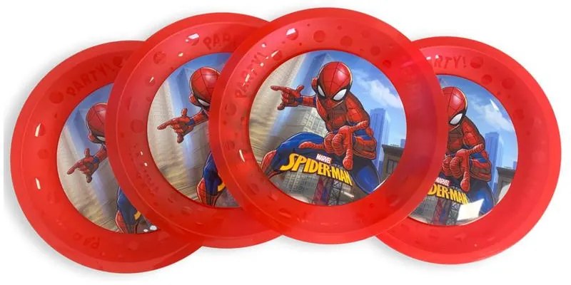 Omul Păianjen Crime Fighter set de 4 farfurii plate din plastic micro premium 21 cm