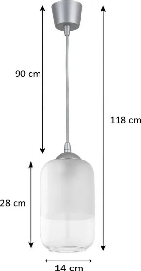 Brilagi - Lustră LED suspendată pe cablu RETRO GLASS 1xE27/60W/230V Ø 14 cm argintiu/alb