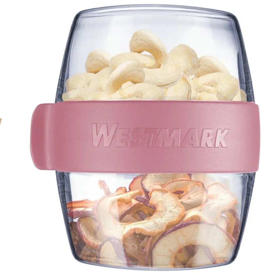 Cutie pentru gustări din două piese Westmark MAXI,700 ml , roz, L