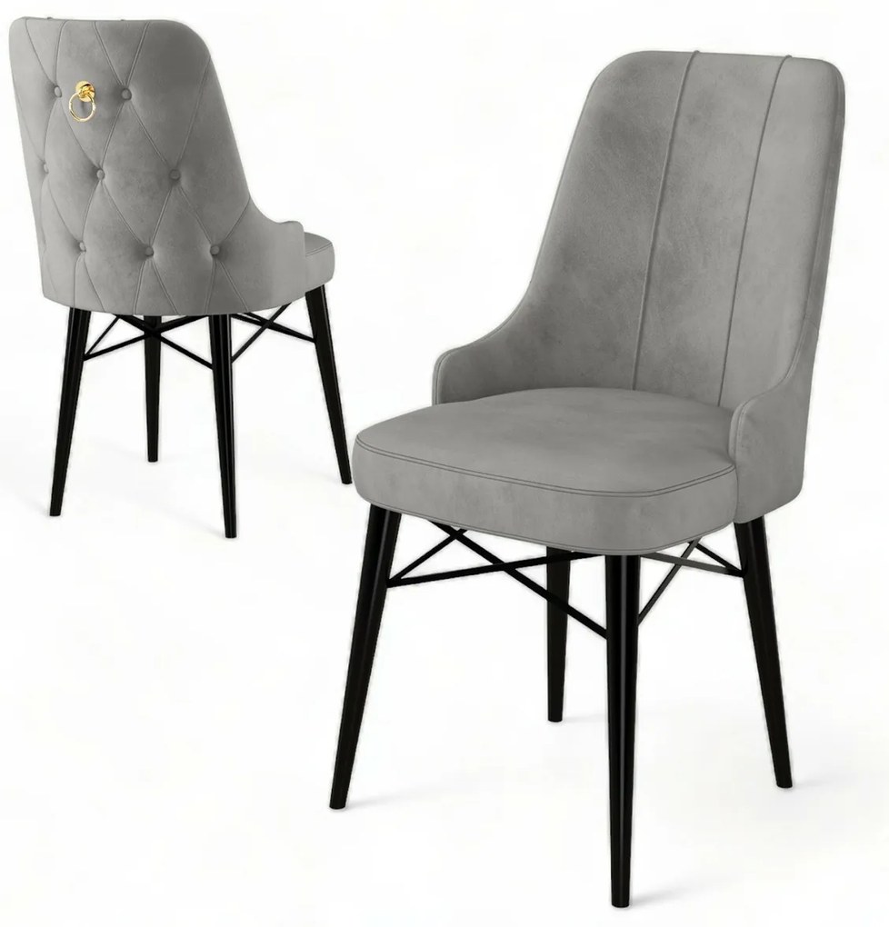Set de scaune de sufragerie Pare Grey and Black, 6buc.