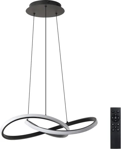 Brilagi - Lustra LED reglabilă suspendată pe cablu INFINITY LED/55W/230V 50x50 cm neagră + telecomandă