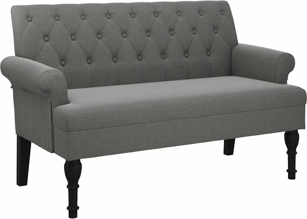 vidaXL Bancă cu spătar gri închis 120x62x75,5 cm, material textil