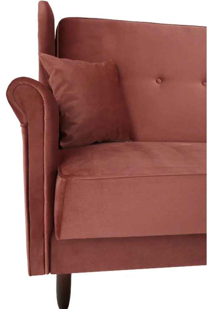 Canapea extensibilă, material textil roz antichizat, COLUMBUS