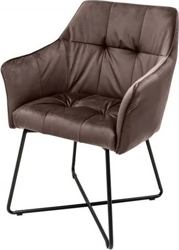 Set de 2 scaune elegante cu cotiere confortabile Loft, maro taupe