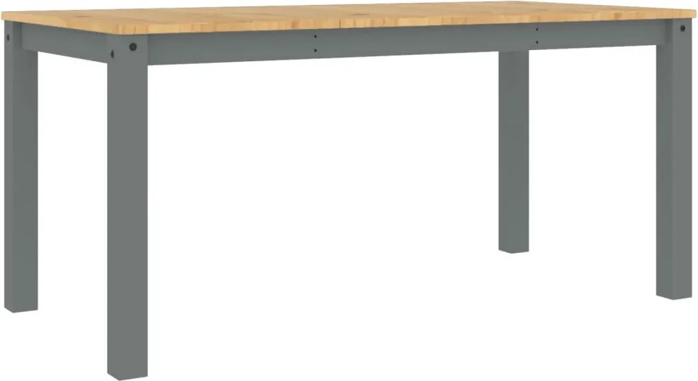 vidaXL Masă de sufragerie „Panama”, gri, 160x80x75 cm, lemn masiv pin