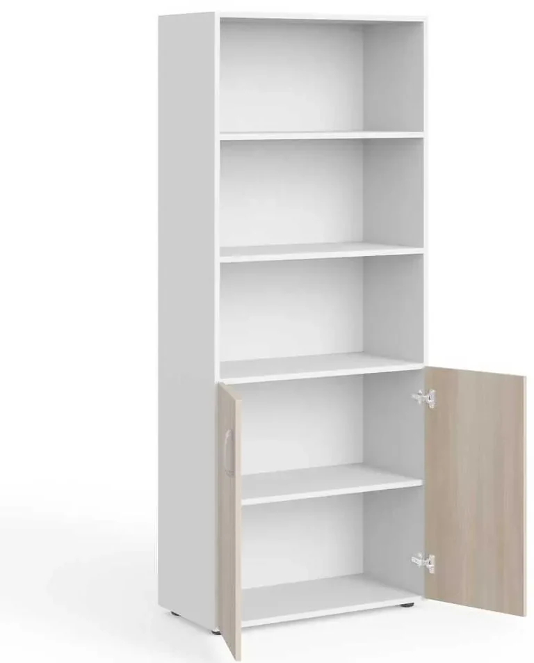 Dulap înalt Manager 79,9 x 42,2 x 196,5 cm, salcâm deschis / alb
