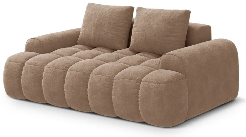 Canapea maro deschis cu tapițerie din catifea 175 cm Linz – Cosmopolitan Design