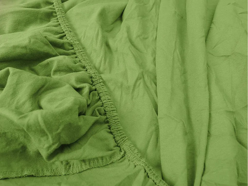 Cearsaf Jersey cu elastic 90x200 cm verde