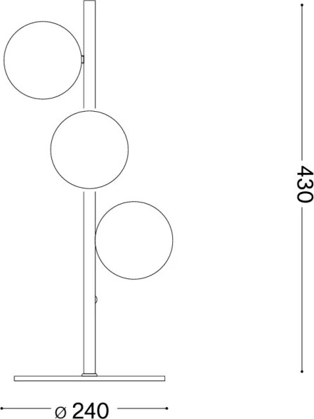 Ideal Lux - Lampă de masă LED PERLAGE 3xG9/3W/230V auriu/bej fumuriu
