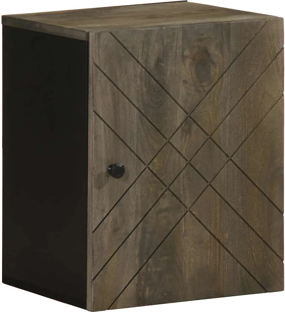 vidaXL Dulap de baie montat pe perete negru lemn masiv de mango