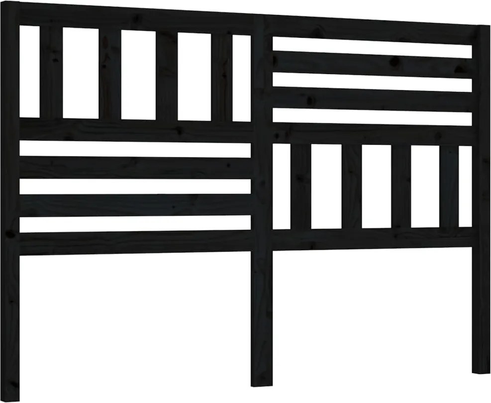 vidaXL Tăblie de pat, negru, 146x4x100 cm, lemn masiv de pin