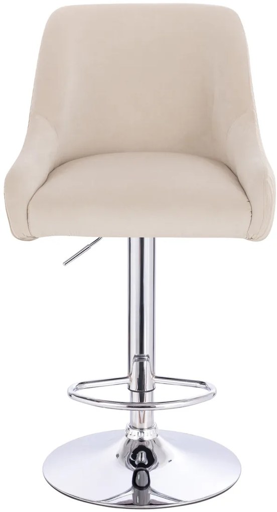 HR920W Scaun Crem din Catifea cu Bază Cromata