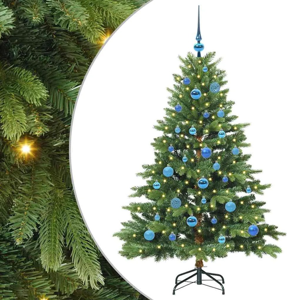 vidaXL Brad de Crăciun artificial cu 150 LED Verde 150 cm PE și PVC