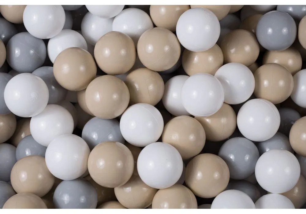 Piscină cu bile gri din catifea reiată ø 90x30 cm Montessori – Meowbaby