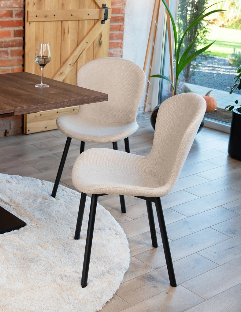 MAZZONI EXPORT FIORA Bej (material Basel 24) - SCAUN MODERN TAPIȚAT PENTRU SALON/SUFRAGERIE LOFT