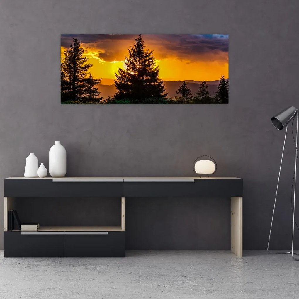 Tablou - coniferi (120x50 cm)