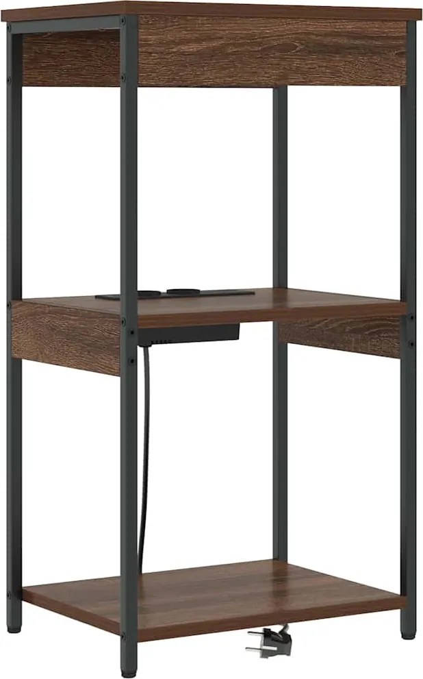 vidaXL Dulap de noapte Stejar închis 41 x 31 x 76 cm Lemn compozit