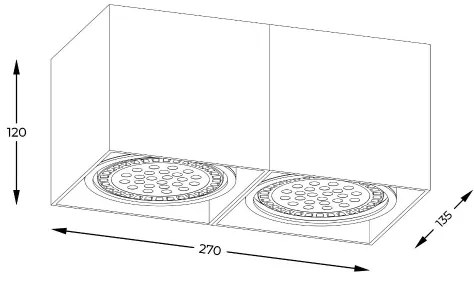 Spot Zuma Line ACGU10-117-N BOX 2 2xGU10-ES111/15W/230V negru