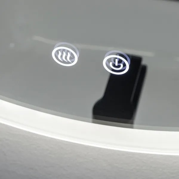 Brilagi - Oglindă CLARA ECO LED Ø 60 cm, 12W, 230V, cu dimmer, încălzire anti-aburire și iluminare integrată, IP44