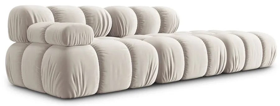Canapea modulară bej cu tapițerie din catifea 282 cm Bellis – Micadoni