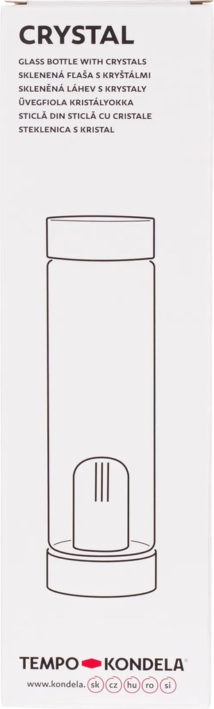 TEMPO-KONDELA CRYSTAL, flacon de sticlă cu cristale roz, 500 ml
