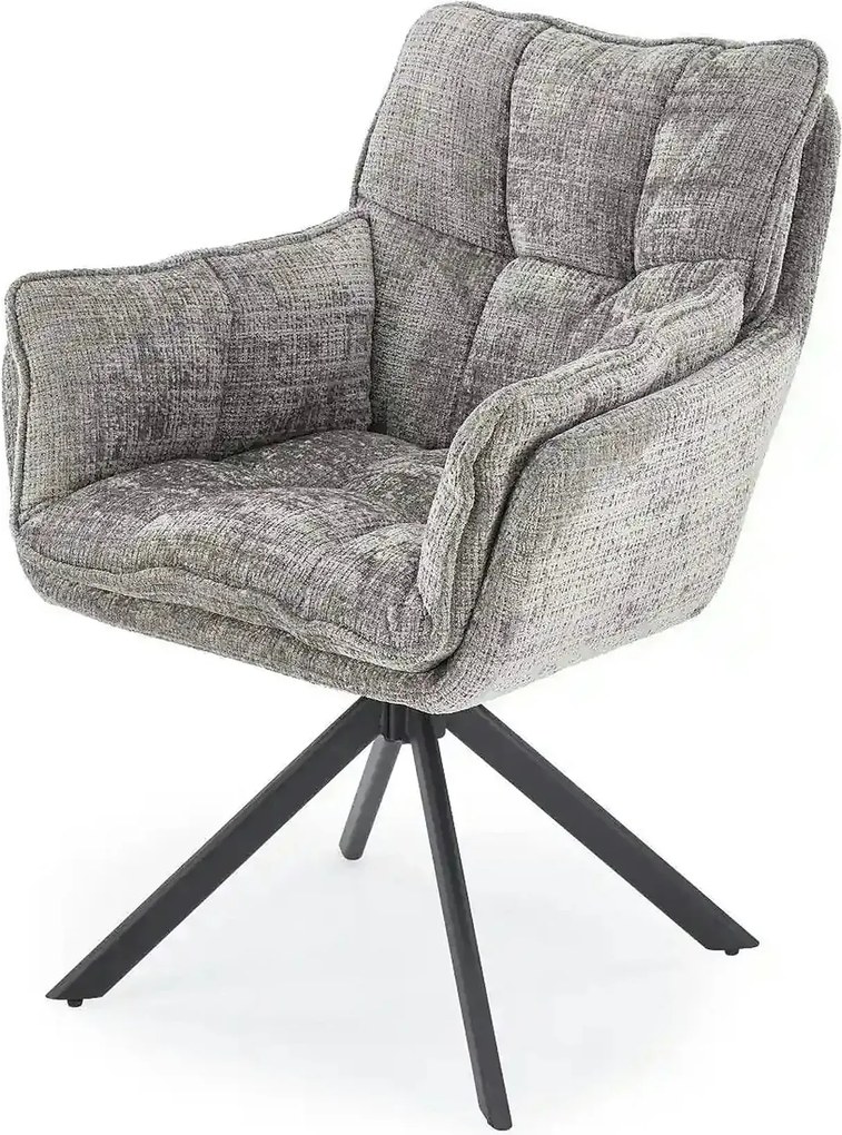 Scaun rotativ K597, gri/negru, stofa/metal, 70x67x90 cm