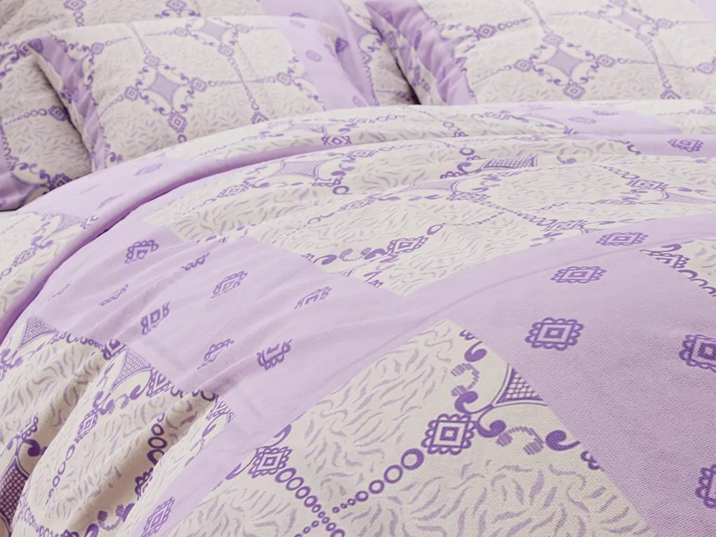 Lenjerie de bumbac PONSA violet Dimensiune lenjerie de pat: 2 buc 70 x 90 cm | 200 x 220 cm