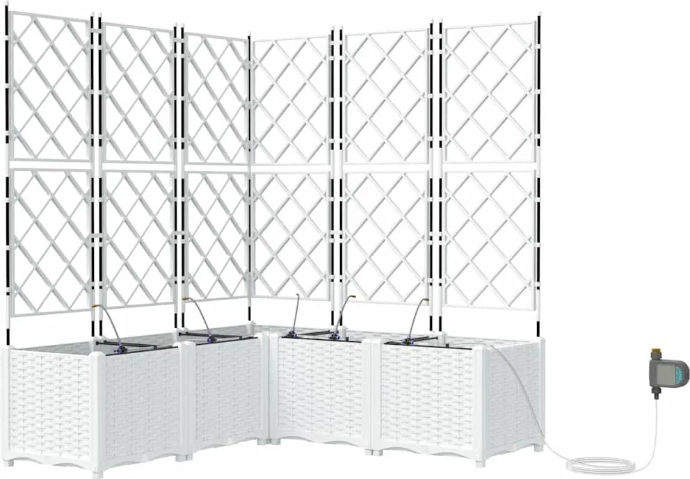 vidaXL Vază pentru Grădină 5 pcs Alb Oțel