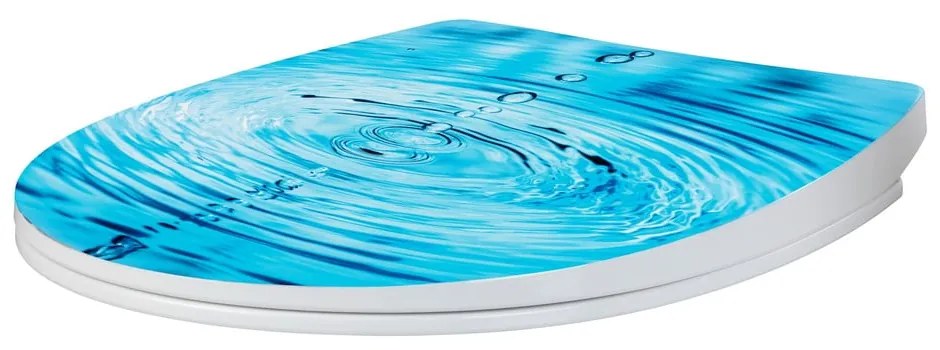 Capac WC 38 x 45 cm Easy-Close (cu închidere automată) Droplets – Wenko