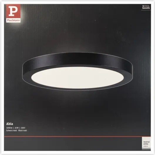 Plafonieră LED/22W ABIA 230V neagră Paulmann 71025