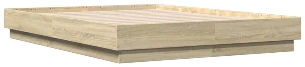 3209872 vidaXL Cadru de pat, stejar sonoma, 140x190 cm, lemn prelucrat