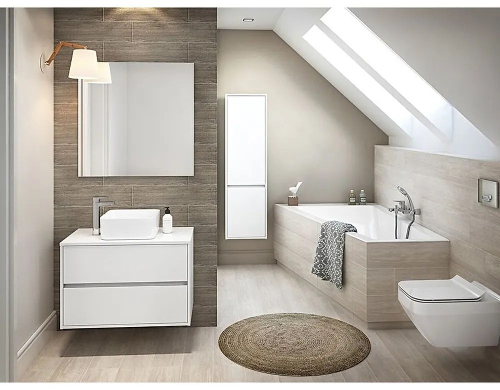 Dulap pentru lavoar, 53x79x45 cm, 2 sertare, alb