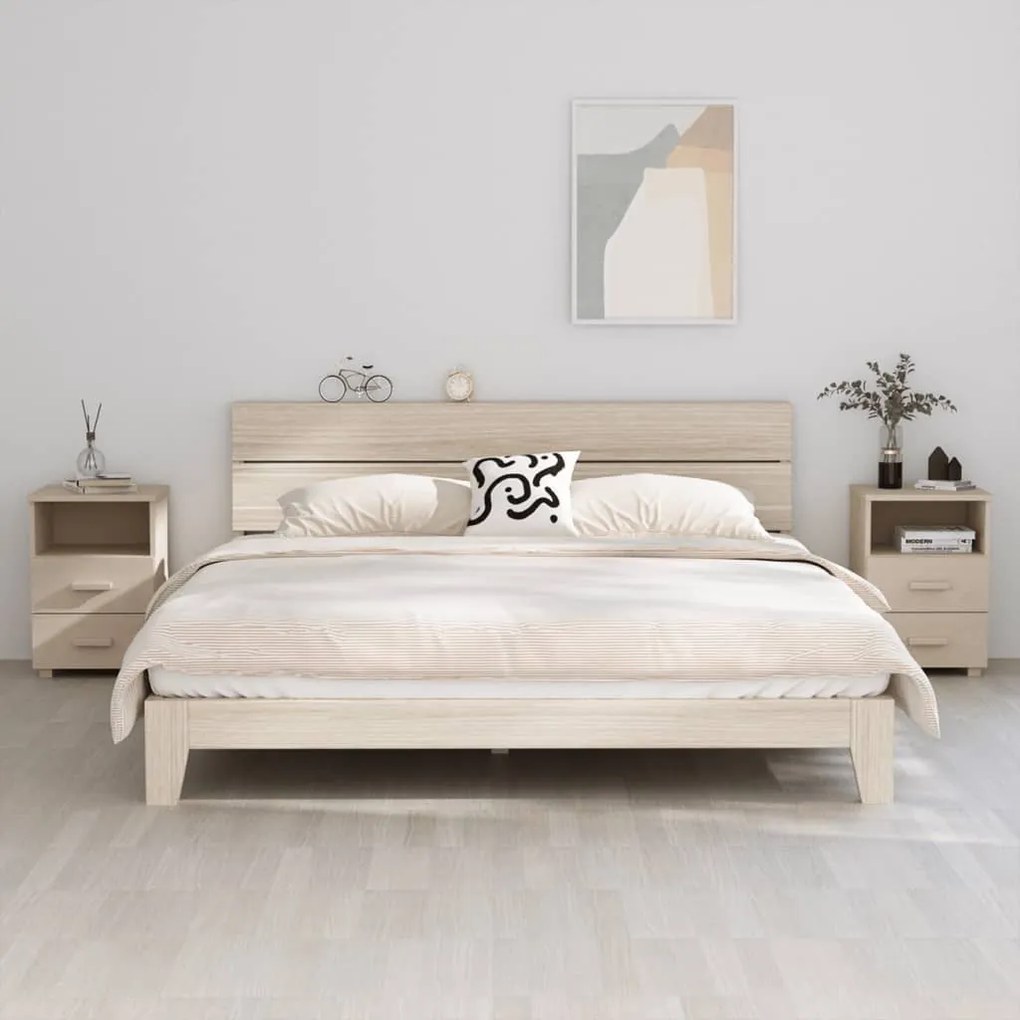 vidaXL Noptiere HAMAR, 2 buc, maro miere, 40x35x62 cm, lemn masiv