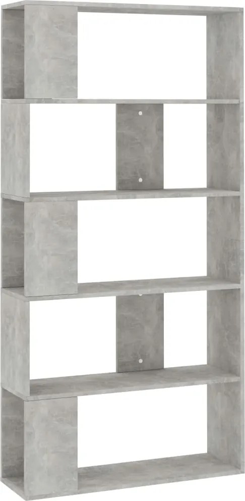 vidaXL Bibliotecă/Separator, gri beton, 80x24x159 cm, lemn prelucrat