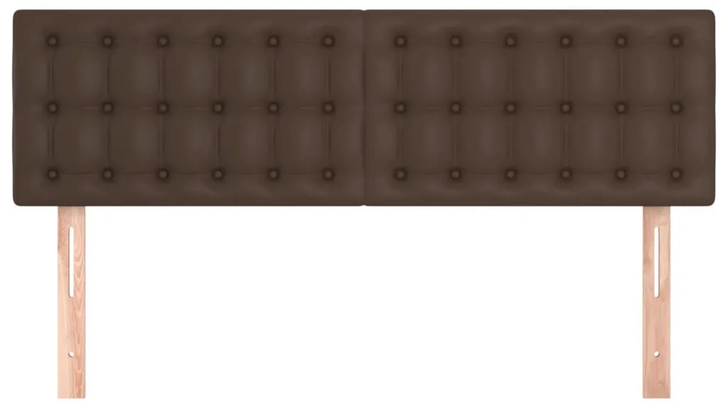 Tablii de pat, 2 buc., maro, 72x5x78 88 cm, piele ecologica 2, Maro, 144 x 5 x 78 88 cm