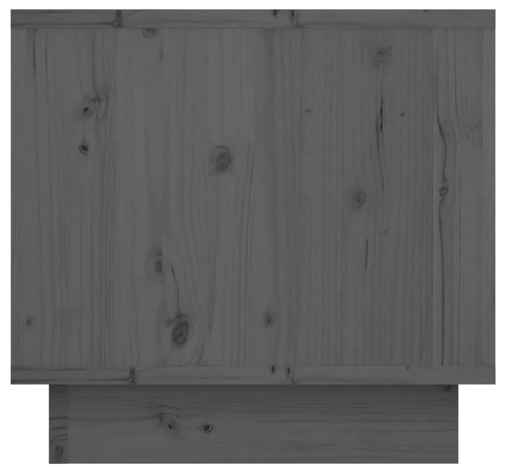 Noptiere, 2 buc.,gri, 35x34x32 cm, lemn masiv de pin 2, Gri