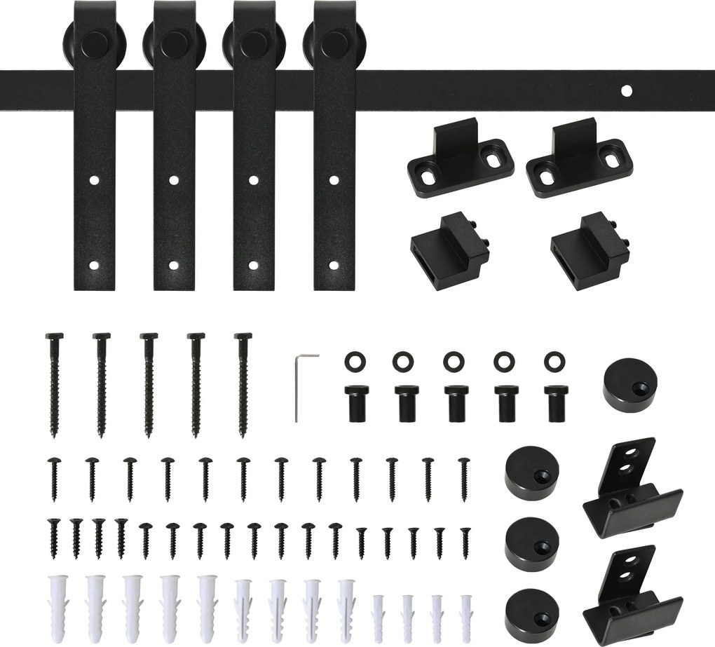 HOMCOM Set Complet Ușă Glisantă de 183 cm - Perfect pentru orice spațiu | Aosom Romania