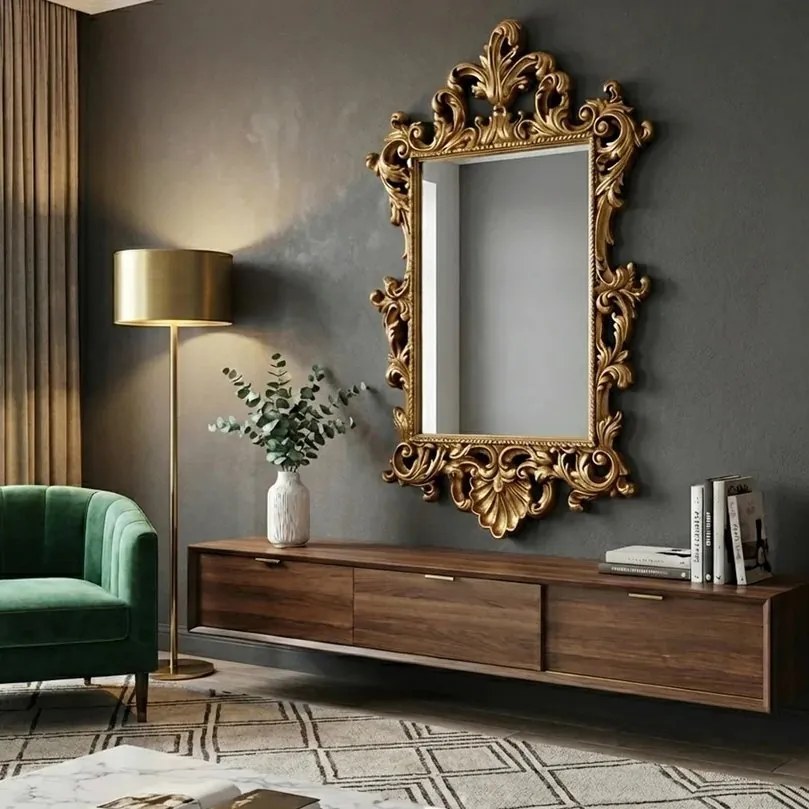 Oglinda decorativa OPULENT 125cm auriu