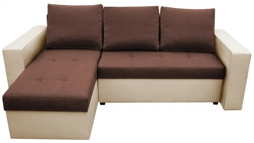 Coltar extensibil Toledo, 226x145x79 cm, 2 lazi depozitare, Reversibil, Bej/Maro
