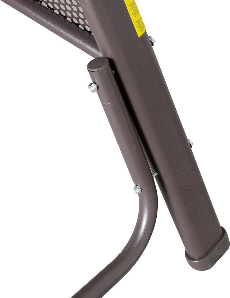 Outsunny leagăn Hollywood 2 locuri pentru grădină cu acoperiș, pernă și tăviță, metal, poliester, gri, 162 x 118 x 173 cm | Aosom Romania